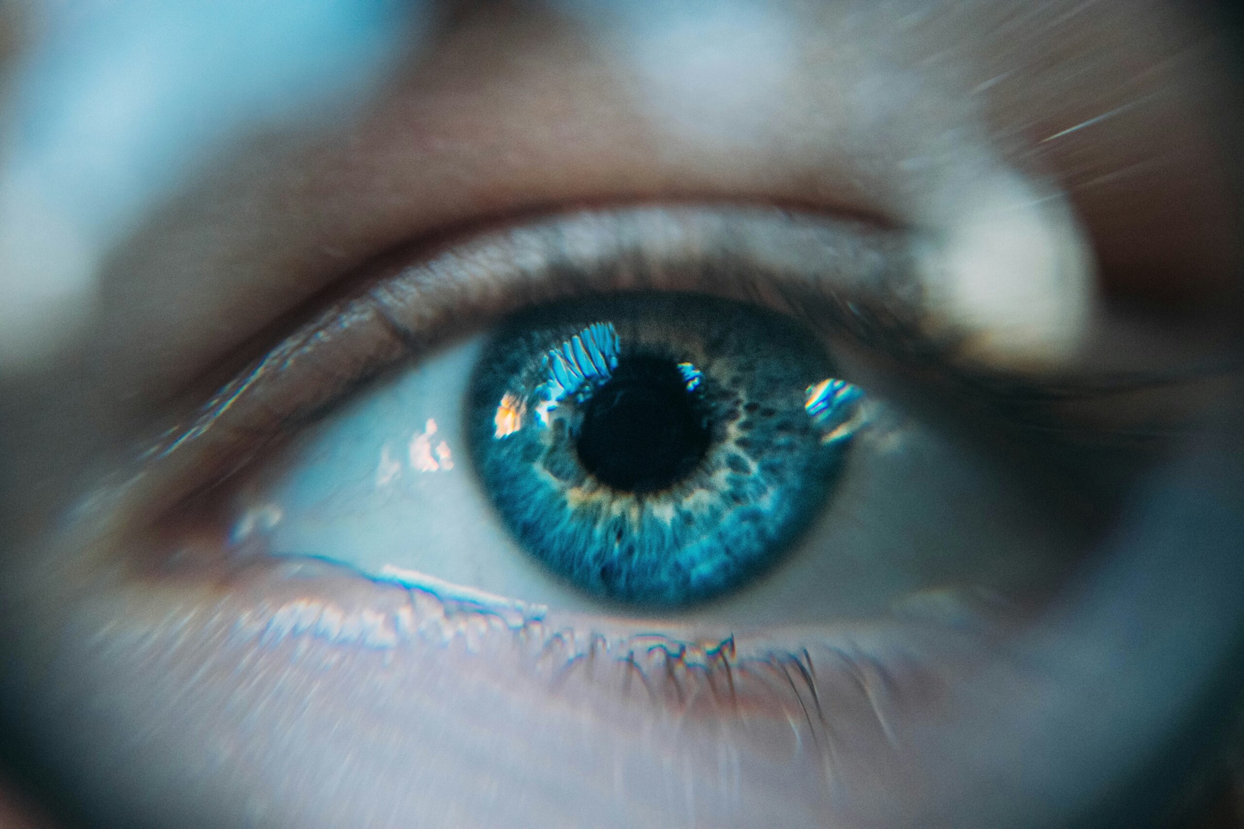 Photo of a female blue eye.